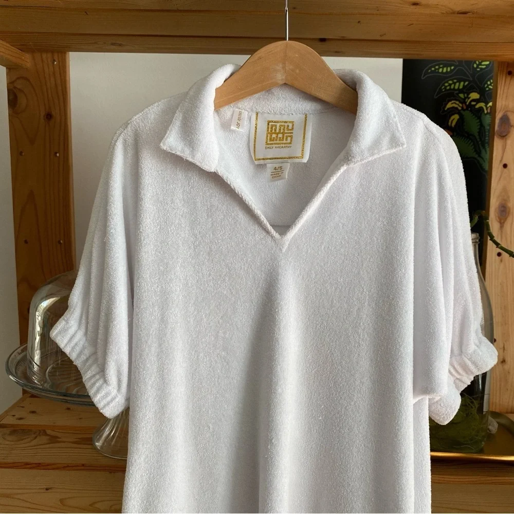 Emily Mccarthy White Terrycloth Lil Poppy Swim Cover Up Dress 4t